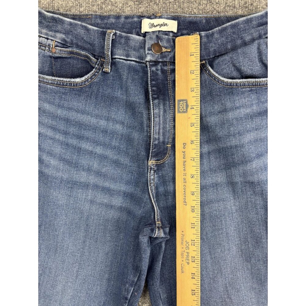 Wrangler Jeans Womens 31x34 Blue Bespoke Flare Stretch Denim Mid Rise Leg - Picture 4 of 9
